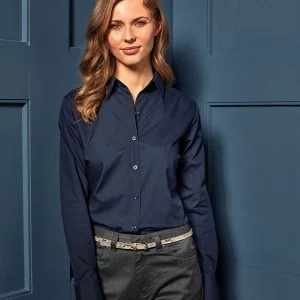 Women's poplin long sleeve blouse