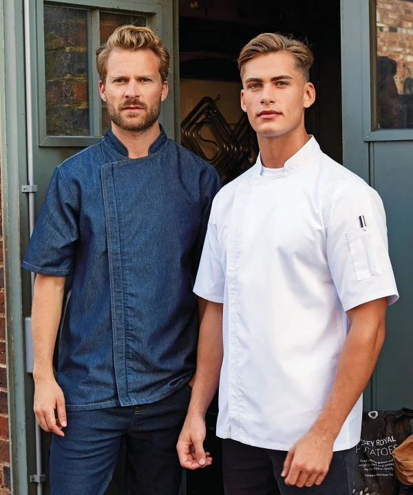 Chef's zip-close short sleeve jacket