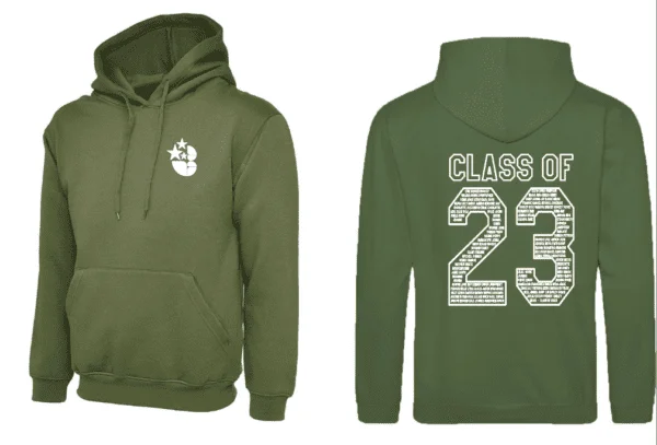 Ash Green Leavers Hoodie (No Name) - Image 7